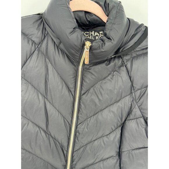 Michael Kors Womens Packable Down Black Puffer Jacket With Hood - Picture 4 of 15
